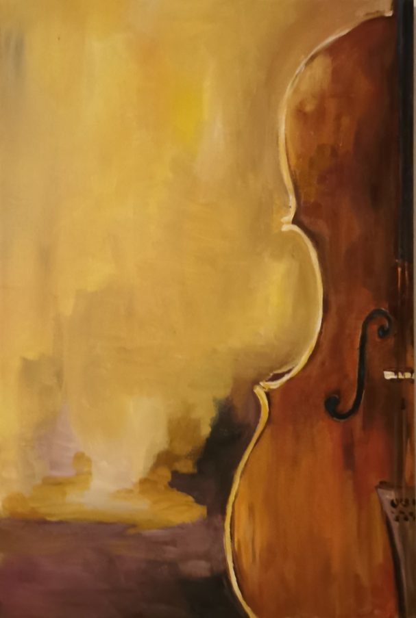 Resonanz der warmen Töne, Acryl auf Leinenmischgewebe 40 x 60 cm