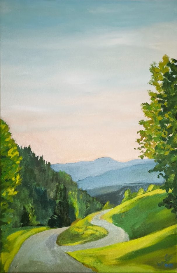 Sommergrün über der Grestner Höhe 40 x 60cm